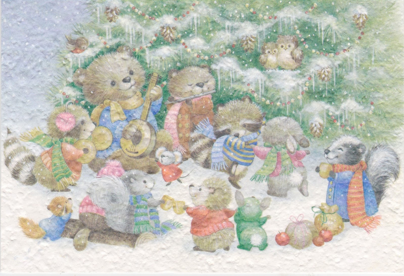 Mrs.T's Christmas Kitchen: A whimsical Christmas scene in the forest