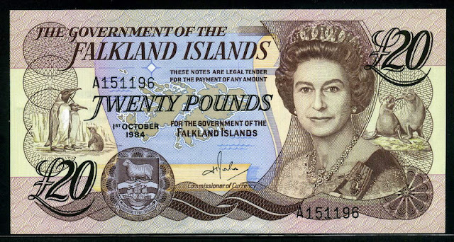 Falkland Islands Twenty Pounds note, Queen Elizabeth