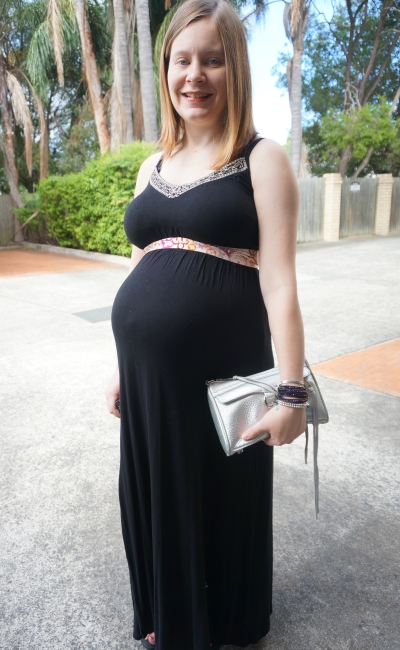 Away From Blue  Aussie Mum Style, Away From The Blue Jeans Rut: Maxi  Dresses, Clutches, Louis Vuitton Bandeau Scarf as a Belt. Third Trimester  Pregnancy OOTD