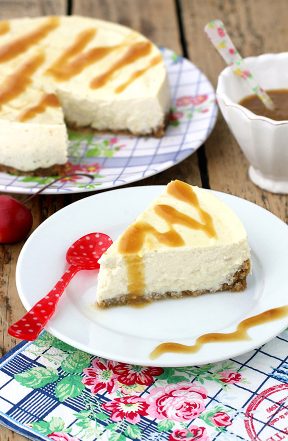 Cheesecake Vanille/Caramel à la Ricotta maison