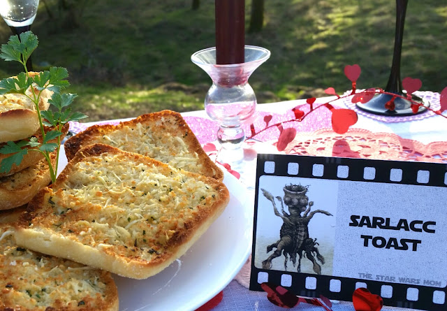 Star Wars Party Food - Sarlacc Toast AKA Garlic Toast with Cheese or Garlic Bread