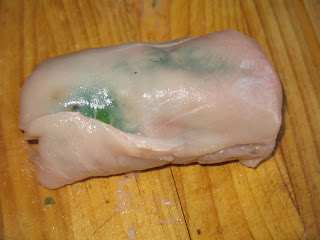 Pechuga de pollo rellena de acelgas