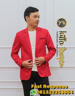 Jas Blazer Pria Merah Casual Jas Blazer Pria Merah Casual