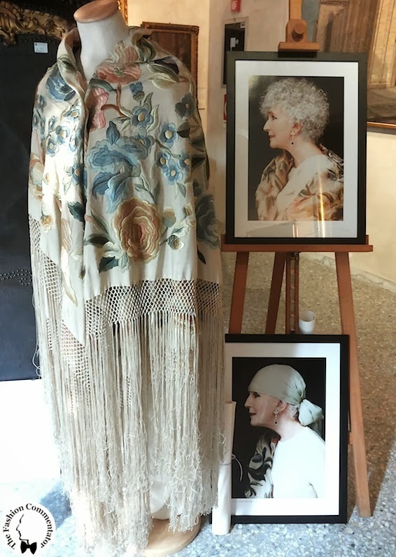 Valentina Cortese - Mostra Milano - Embroidered shawl by Luchino Visconti's mother (detail)