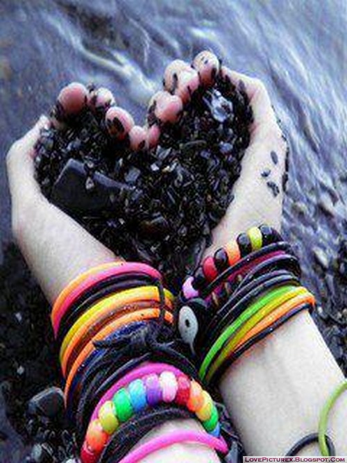 cute, hand, bands, heart, love, colourful lovepicturex
