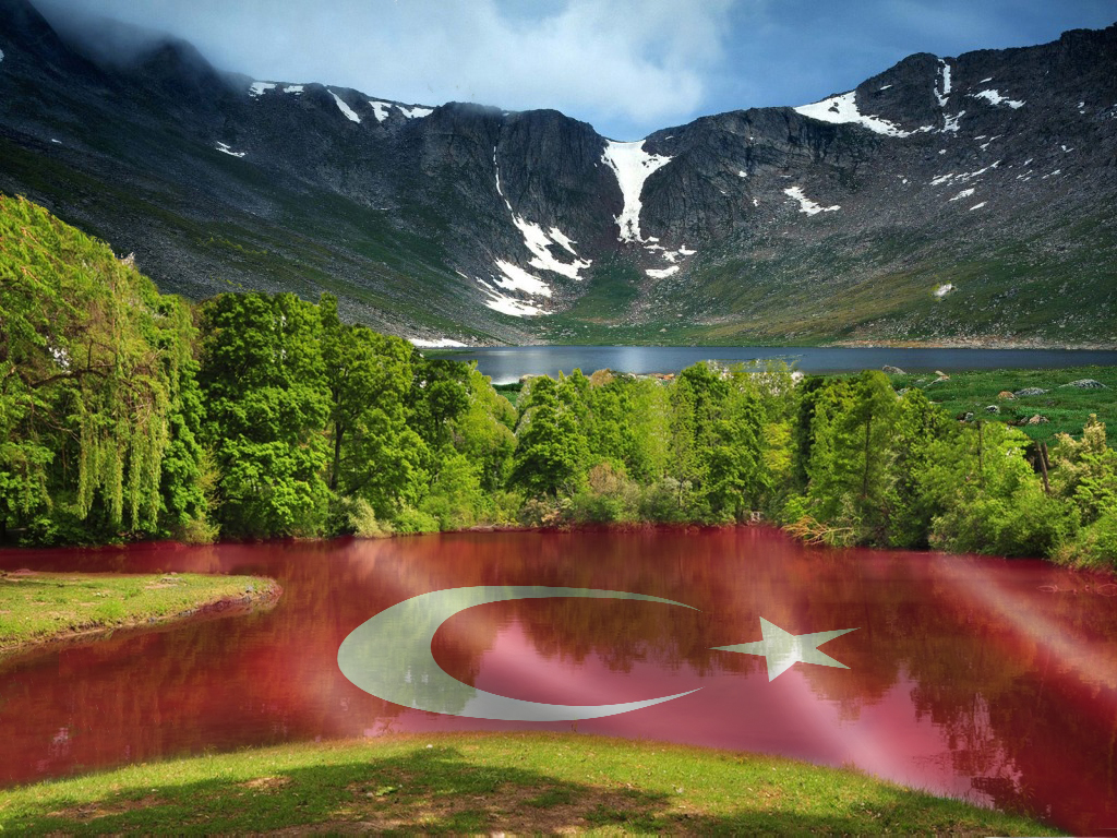 Çok güzel doğa manzarası ile birlikte türk bayrağı resimleri nisan