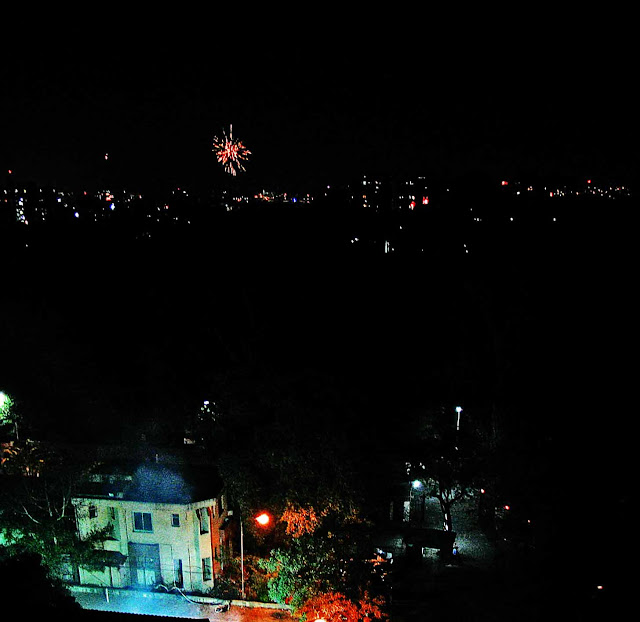 firecrackers on Diwali night