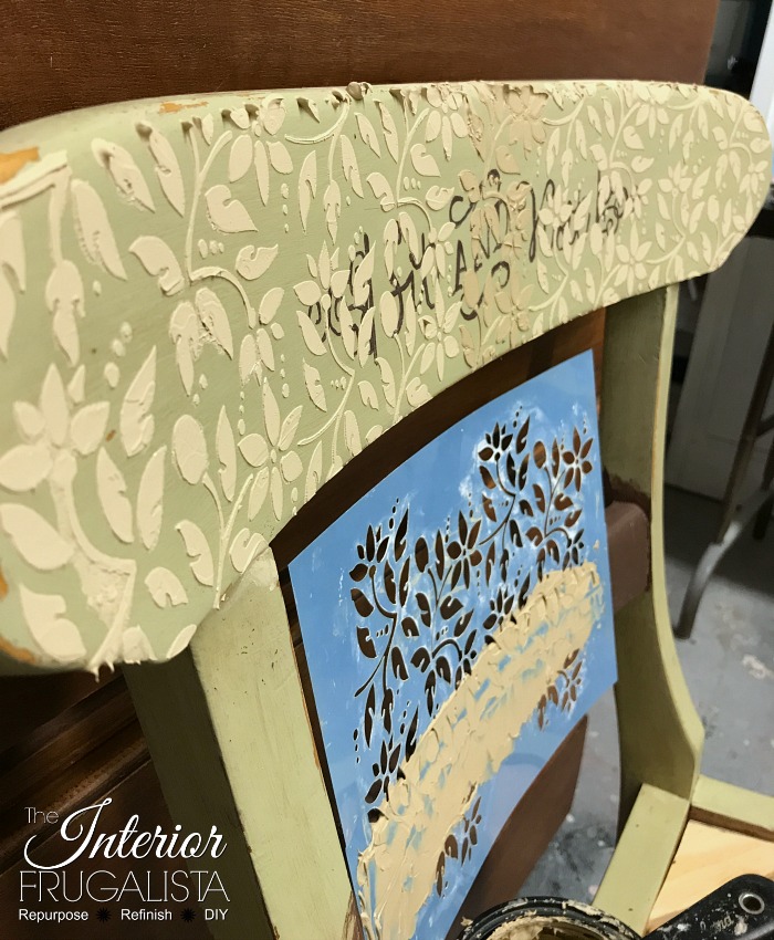 Mom S Favorite Chair Makeover With Raised Stencil Tutorial
