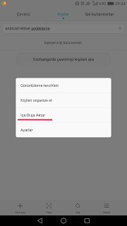 Android telefonlarda rehber yedekleme