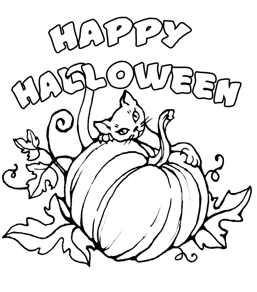 halloween cat coloring pages - photo #47