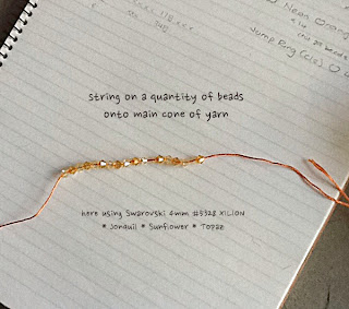 pre-string beads before bead crochet