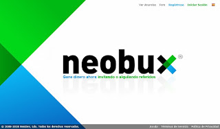 Página inicial de NeoBux.