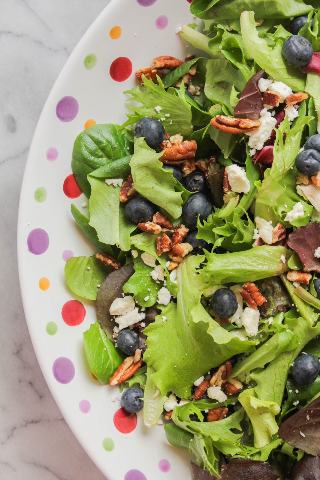 Blueberry & Toasted Pecan Mixed Greens Salad with Orange Vinaigrette