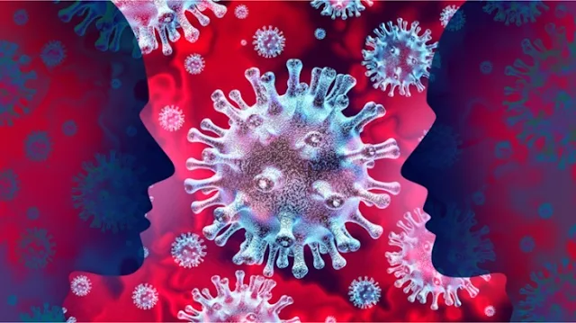 感染をイメージさせるコロナウイルスの画像
