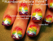 rainbow zebra nail art, rainbow leopard nail art, rainbow cheetah nail art, . (rainbow zebra print)