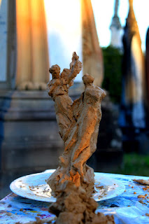 clay model by artist Jane Bennett of the Dixson Monument in Rookwood Necropolis