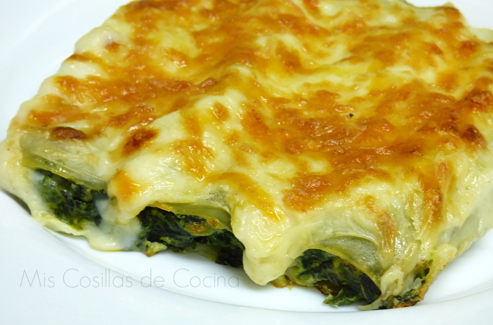 Resultado de imagen de canelones de espinacas