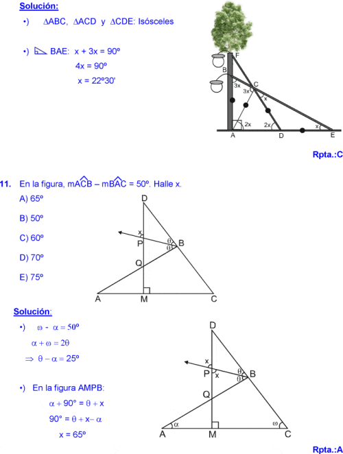 LOS TRIÁNGULOS Y SUS PROPIEDADES EJERCICIOS RESUELTOS DE