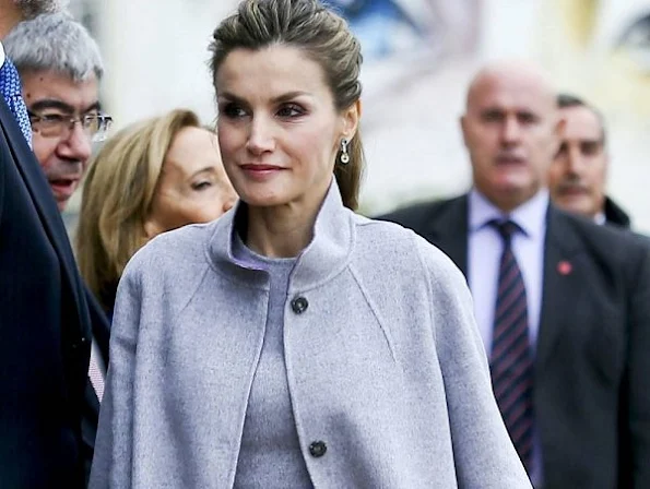 Queen Letizia wears Carolina Herrera outfit - Fall 2016 collection, Magrit Snake Printed Pumps