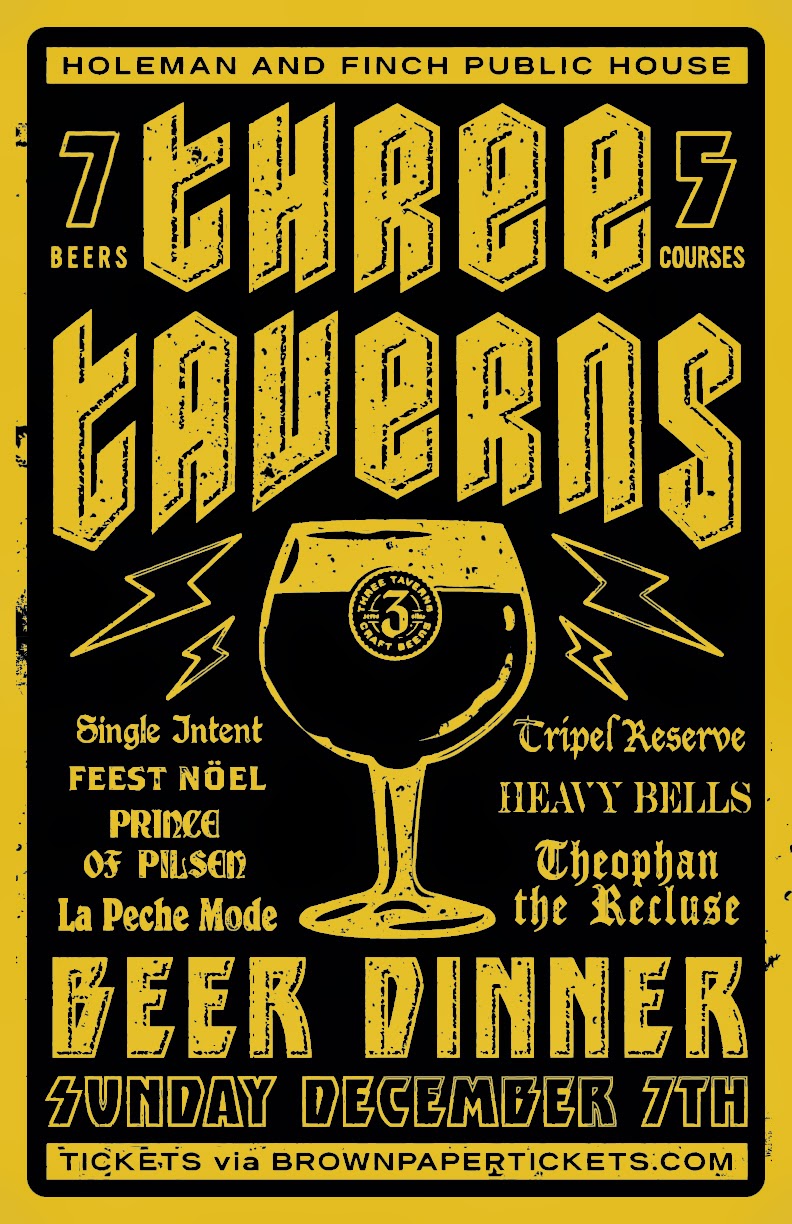 Three Taverns and Holeman & Finch have a Beer Dinner this Sunday