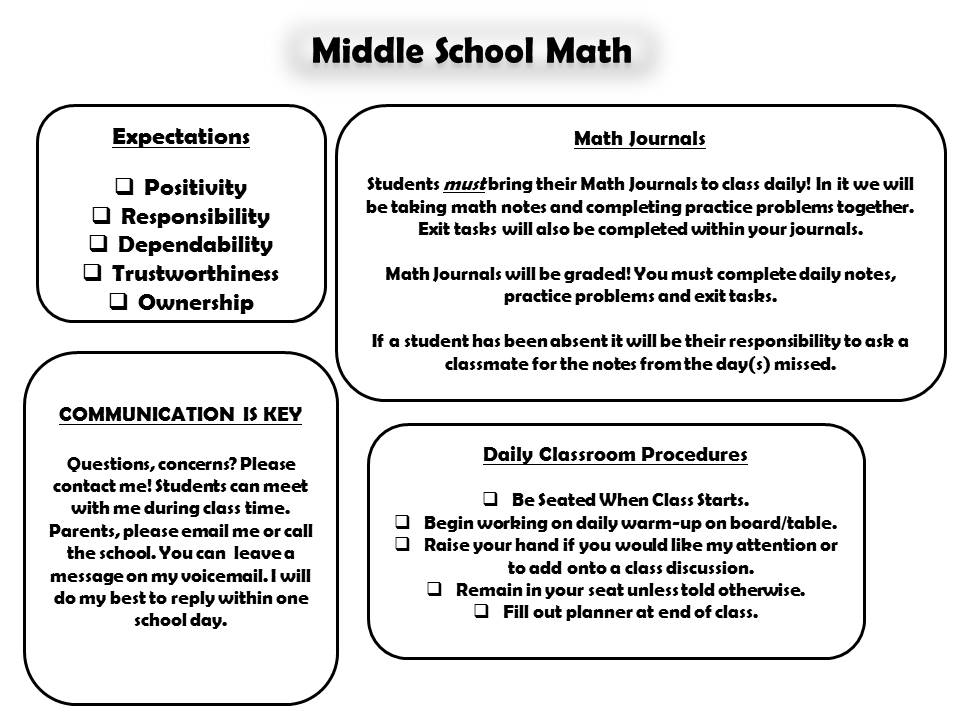 Math with Miss Post Middle School Math Syllabus
