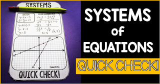 This free pdf quick check sheet is a perfect way to evaluate student understanding of systems of equations. It's super versatile!  The sheet can be used for graphing linear equations and even nonlinear functions! 