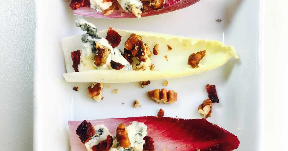Stuffed Endive with Blue Cheese, Pecans & Cranberries CranberryWeek