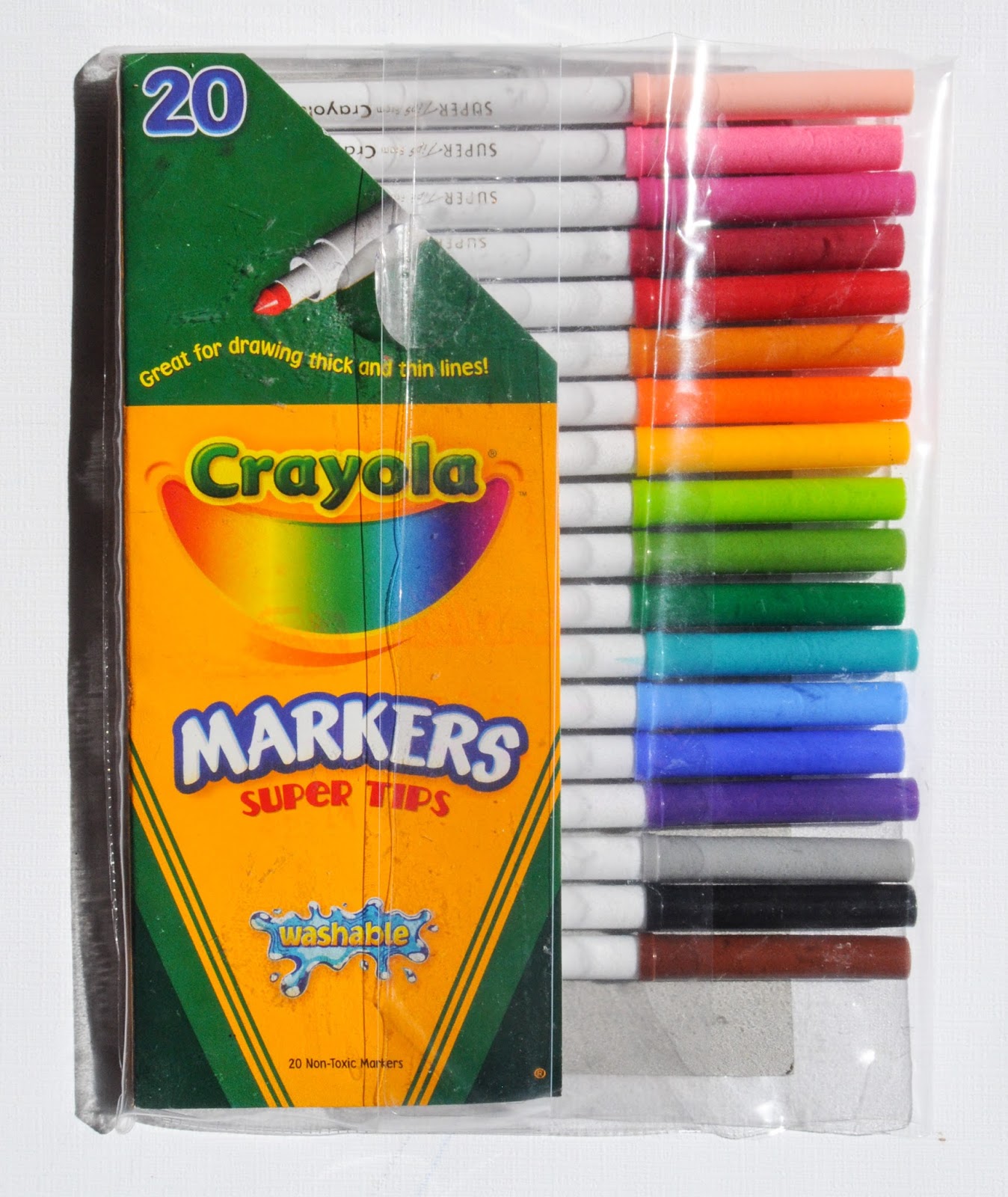 20 Count Crayola Super Tips Markers: What's Inside the Box