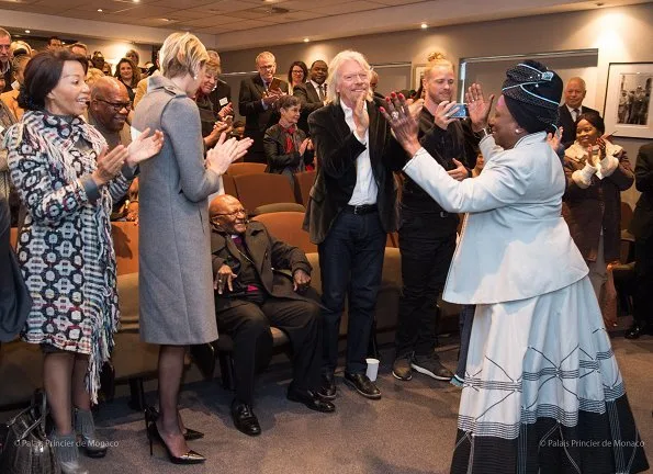 Princess Charlene of Monaco, Richard Branson and Desmond Tutu visited the Headquarters of Nelson Mandela Foundation in Johannesburg