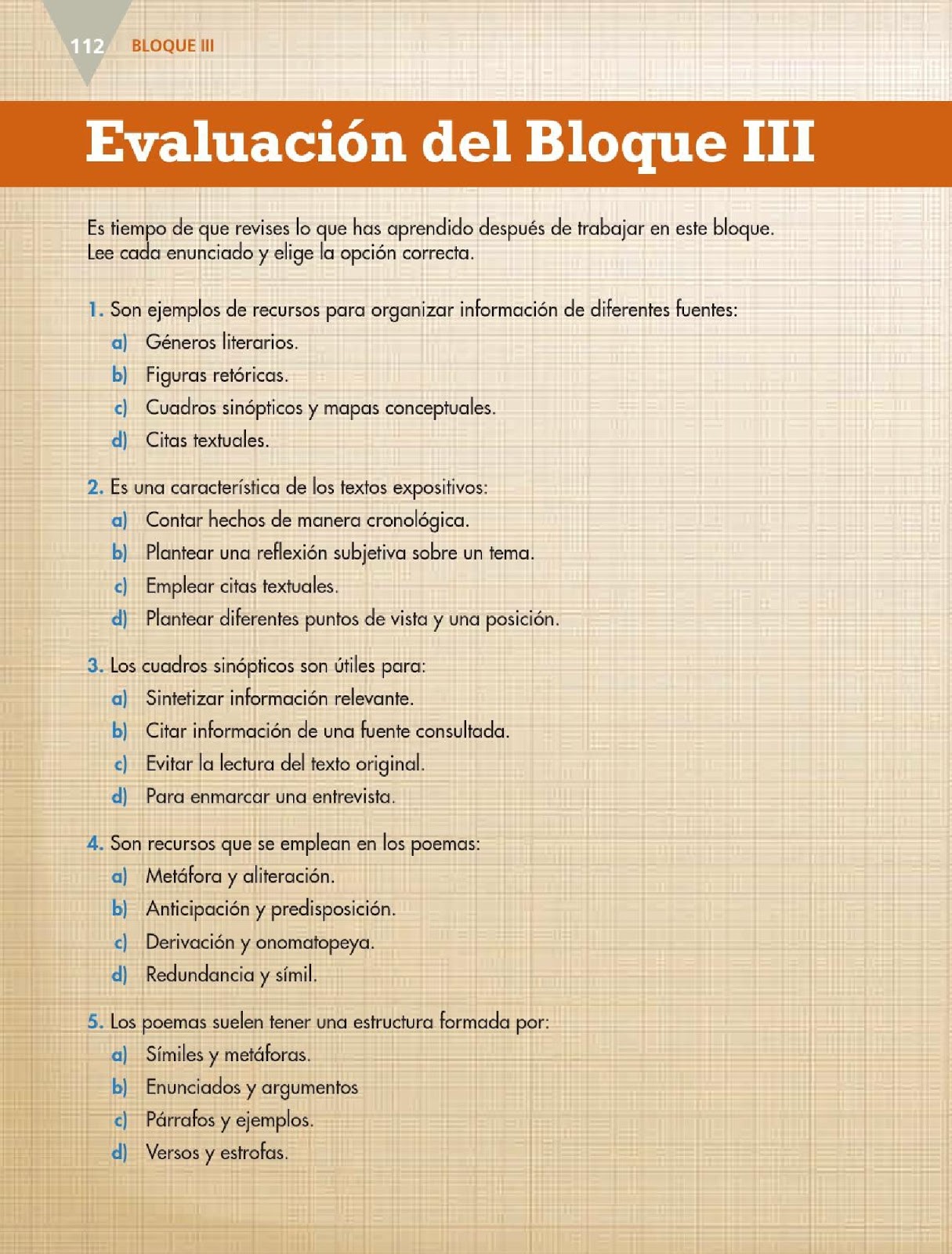 Evaluación del Bloque III ~ Apoyo Primaria Evaluación del Bloque III ~ Apoyo Primaria