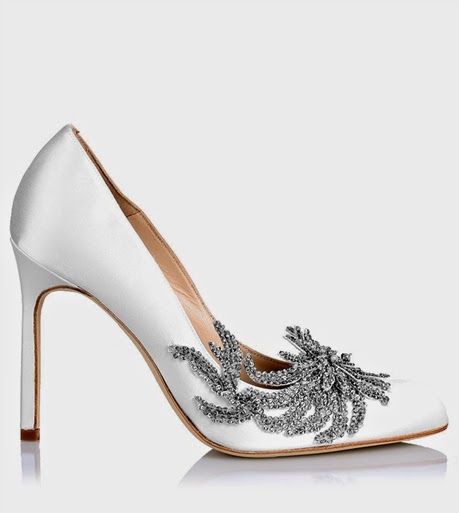 White Wedding Shoes: Swan white satin pump / Manolo Blahnik