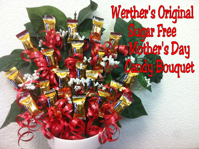 Is your Mom or best friend a Diabetic? Let them celebrate Mother's Day with a yummy candy bouquet made from Werther's Sugar Free candies with this tutorial on how to make a candy bouquet.