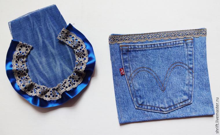 Handbag of old jeans with a strap. Pattern bags. DIY tutorial in pictures.  Сумочка из старых джинсов