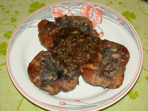Friptura de pui cu ceapa rosie