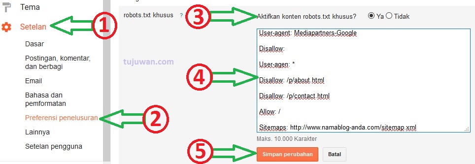pasang adsense dengan robot txt