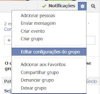 Editar configurações de grupo facebook