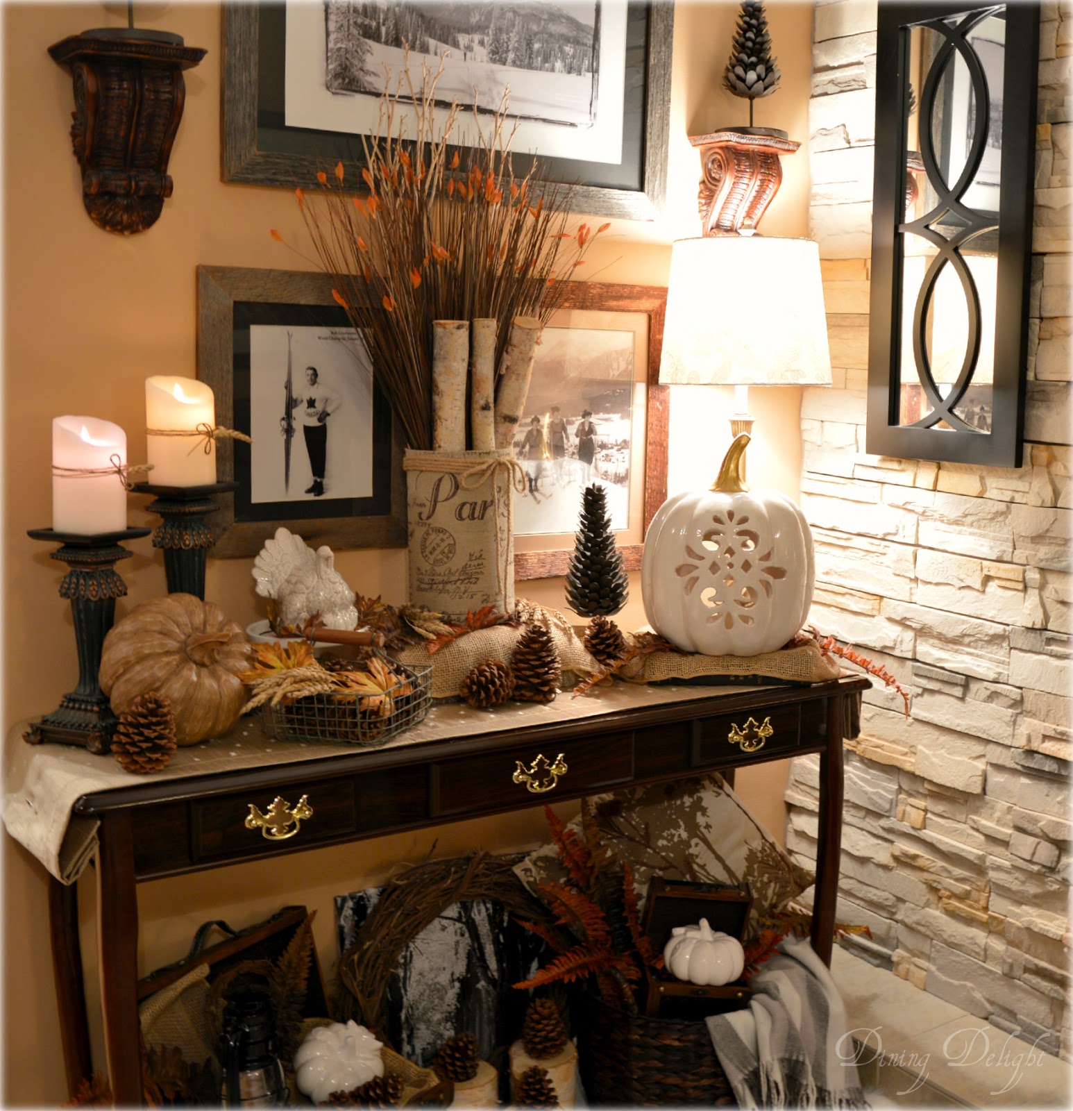 Dining Delight Lodge Style Fall Display