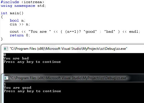 C++: Conditional Operator ? : in C++