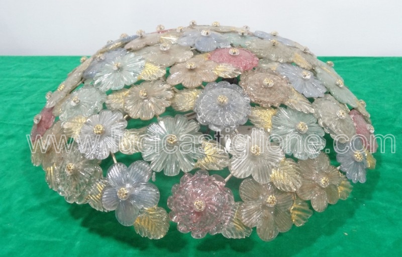 Ricambi Plafoniere Vetro : Fabbrica lampadari murano: roxette plafoniera in vetro di murano