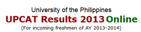UPCAT Results 2013 Online