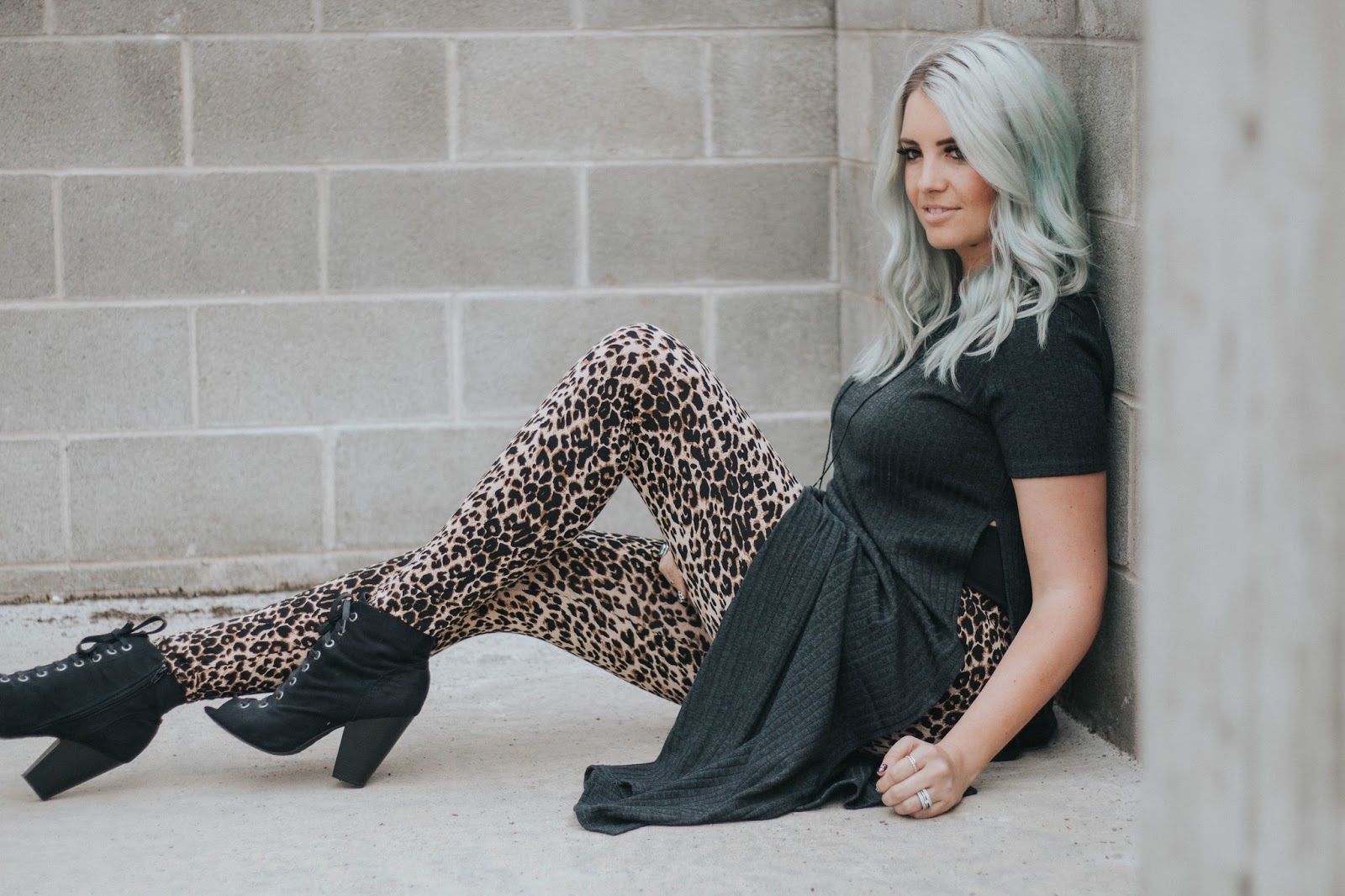 Leopard, Utah Fashion Blogger, Mint Hair