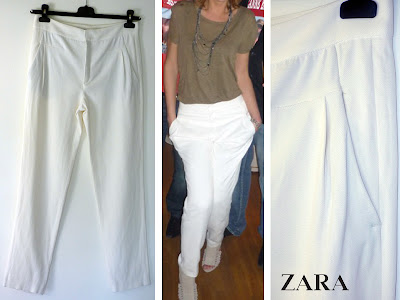 pantalon carotte blanc Zara
