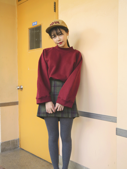 [Stylenanda] Partially Pleated Check Skirt | KSTYLICK - Latest Korean ...