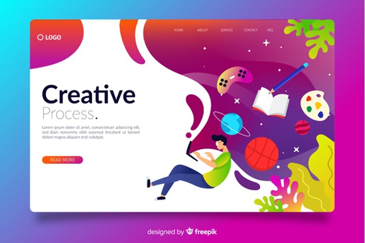 Gradient Creative Landing Page Free Vector Gradient Creative Landing Page Free Vector