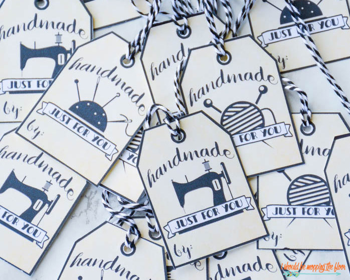 Free Printable Handmade Tags i should be mopping the floor