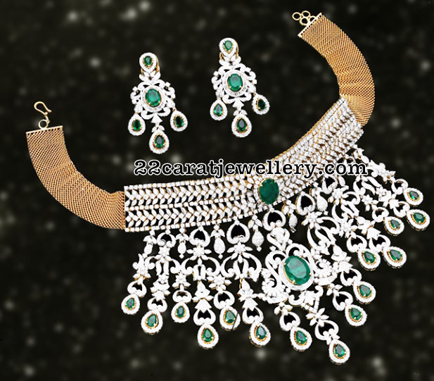 اطقم  المعلم كرسكنديور Diamond-necklace-with-emeralds