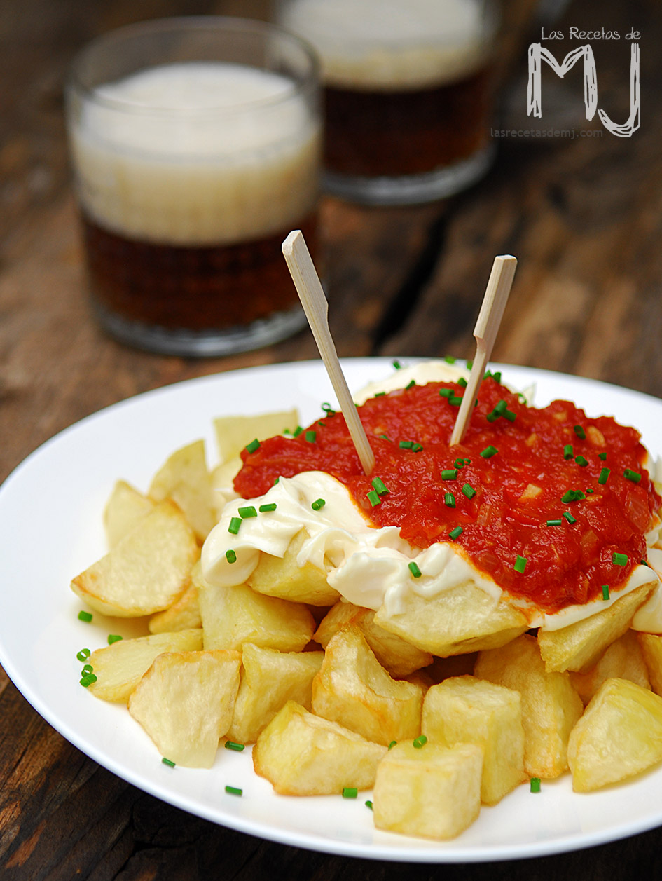 PATATAS BRAVAS CON ALIOLI Y SALSA DE TOMATE Las Recetas de MJ
