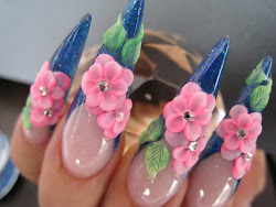 nail 3d stiletto acrylic nails designs pink flowers french tip paint flower unas dimension amazing latest tercera con imagenes cool