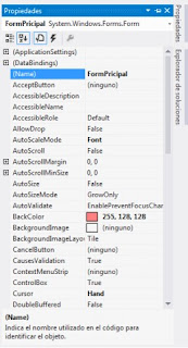 Propiedades en Visual Studio