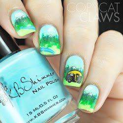 camping nails stamping